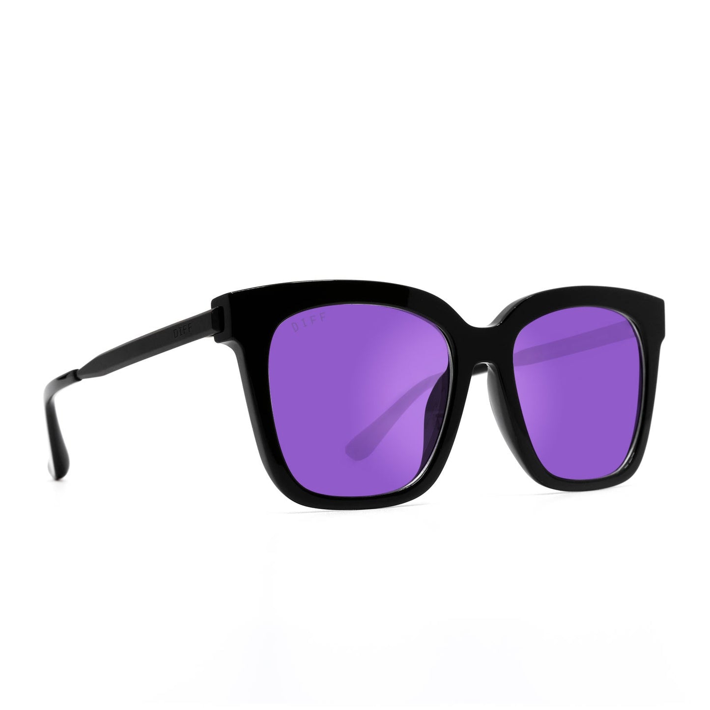 BELLA - BLACK + PURPLE MIRROR SUNGLASSES