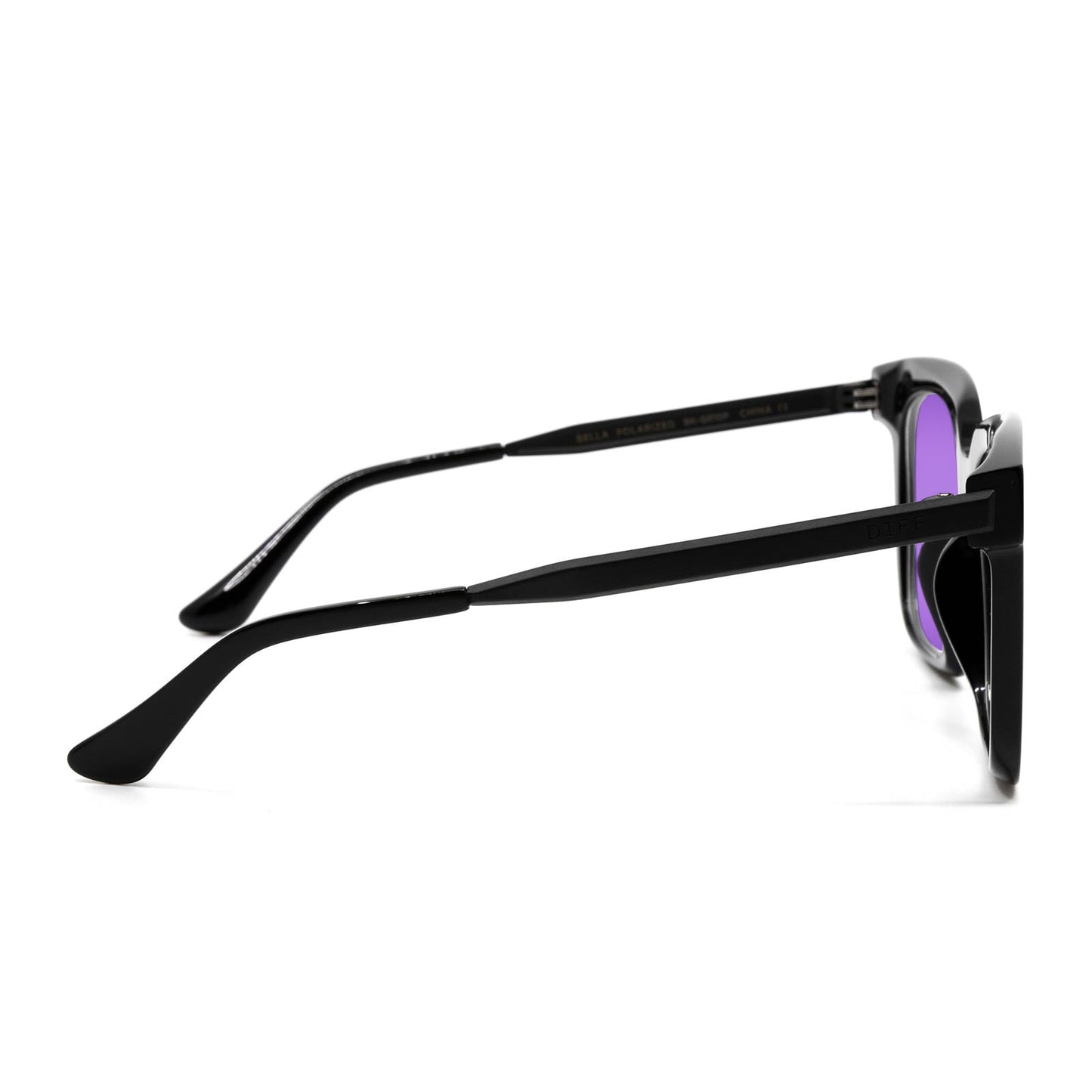 BELLA - BLACK + PURPLE MIRROR SUNGLASSES