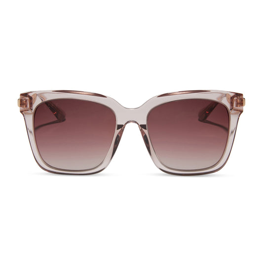 BELLA - LIGHT PINK CRYSTAL + WINE GRADIENT SUNGLASSES