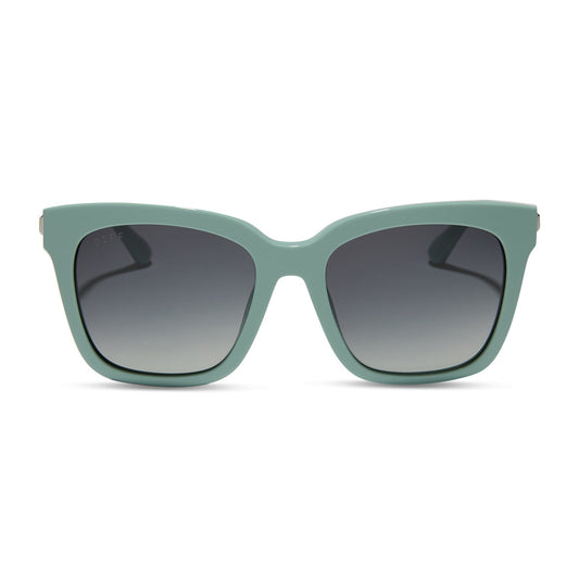 BELLA - STEEL TEAL + GREY GRADIENT SUNGLASSES