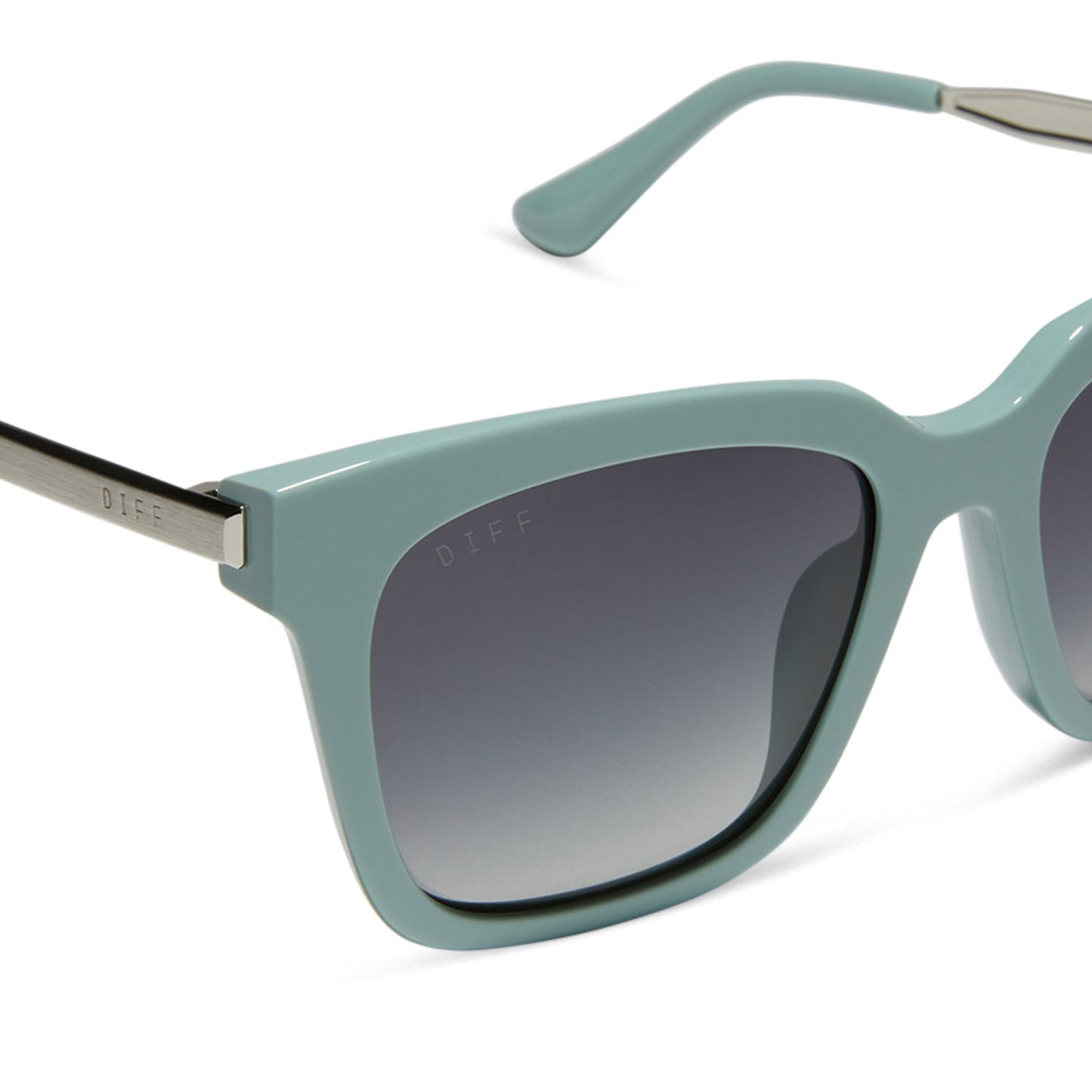 BELLA - STEEL TEAL + GREY GRADIENT SUNGLASSES