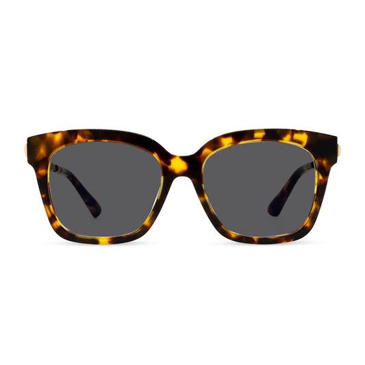 BELLA XS - AMBER TORTOISE + GREY SUNGLASSES