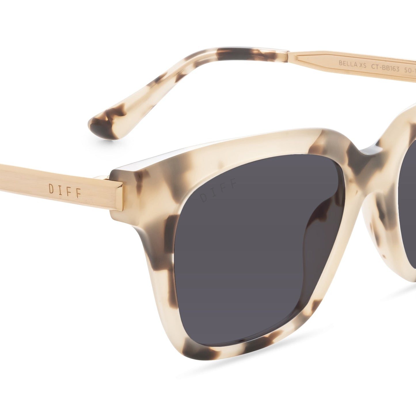 BELLA XS - CREAM TORTOISE + SOLID GREY SUNGLASSES