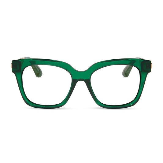 BELLA XS - PALM GREEN CRYSTAL + PRESCRIPTION GLASSES