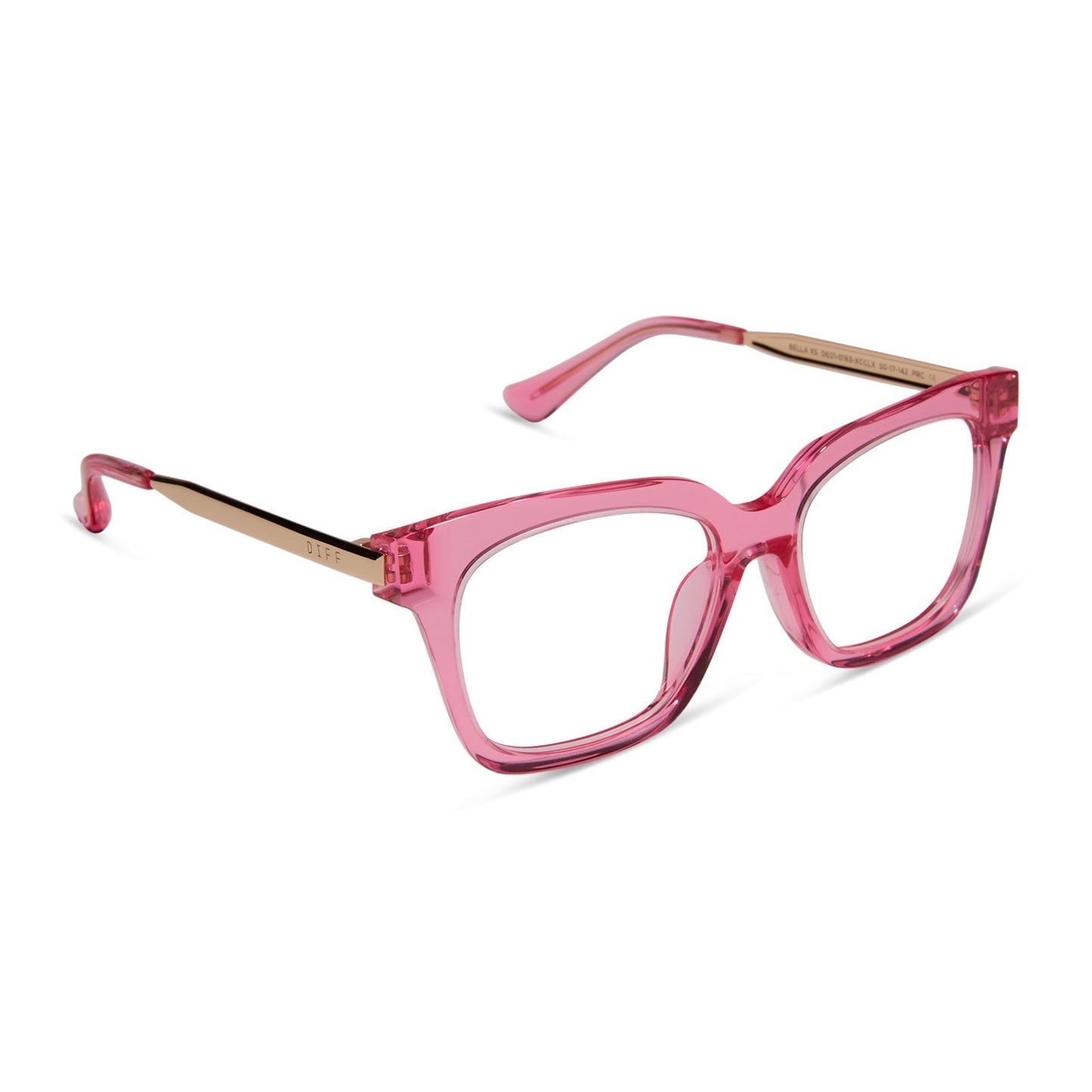 BELLA XS - CANDY PINK CRYSTAL + PRESCRIPTION GLASSES