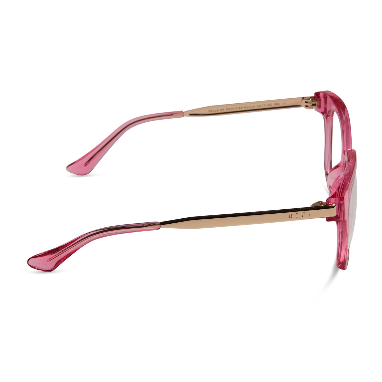 BELLA XS - CANDY PINK CRYSTAL + PRESCRIPTION GLASSES