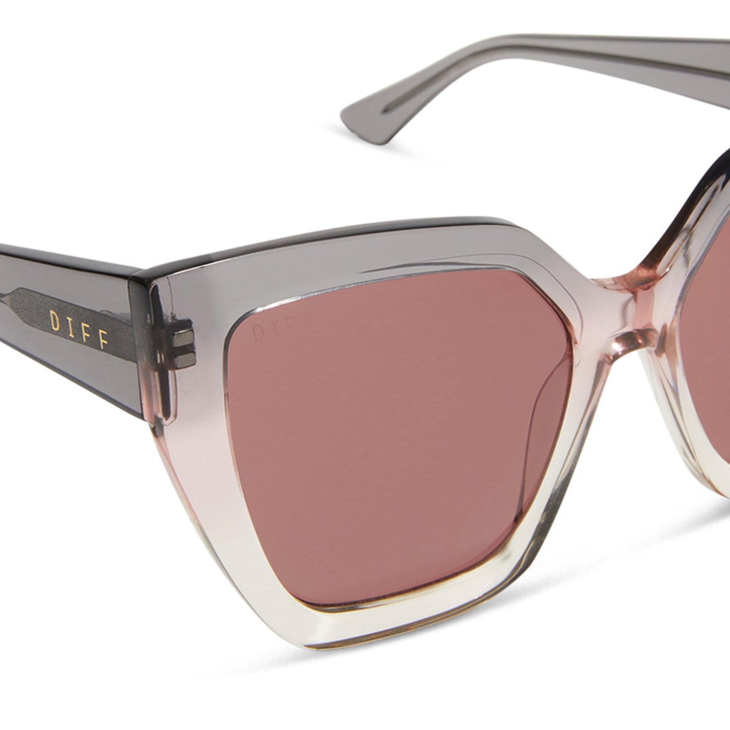 BLAIRE - SMOKE ROSE CRYSTAL OMBRE + MAUVE + POLARIZED SUNGLASSES