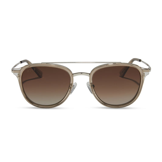 CAMDEN - VINTAGE CRYSTAL + BROWN GRADIENT POLARIZED SUNGLASSES