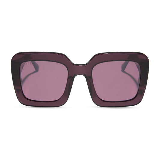 CHARISE - AUBERGINE + AUBERGINE W SILVER FLASH SUNGLASSES