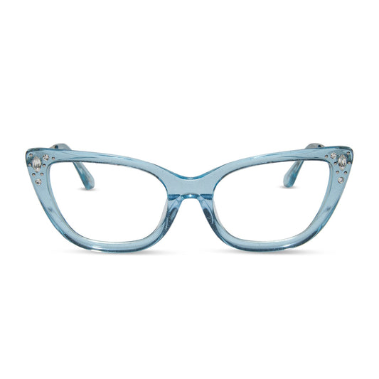 DISNEY PRINCESS - CINDERELLA + BLUE CRYSTAL GLITTER + PRESCRIPTION GLASSES