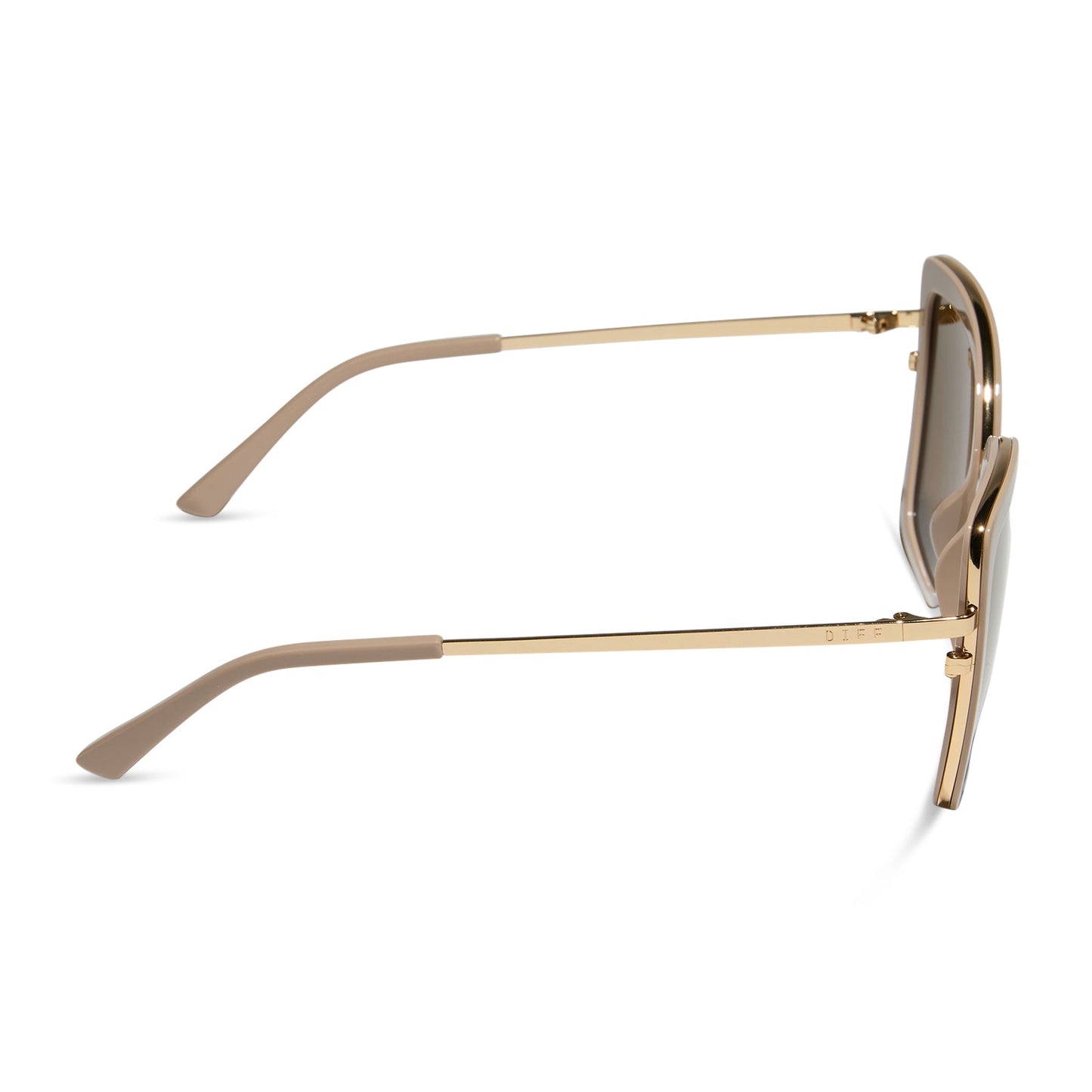 CLARISSE - ALMOND + BROWN GOLD FLASH + POLARIZED SUNGLASSES