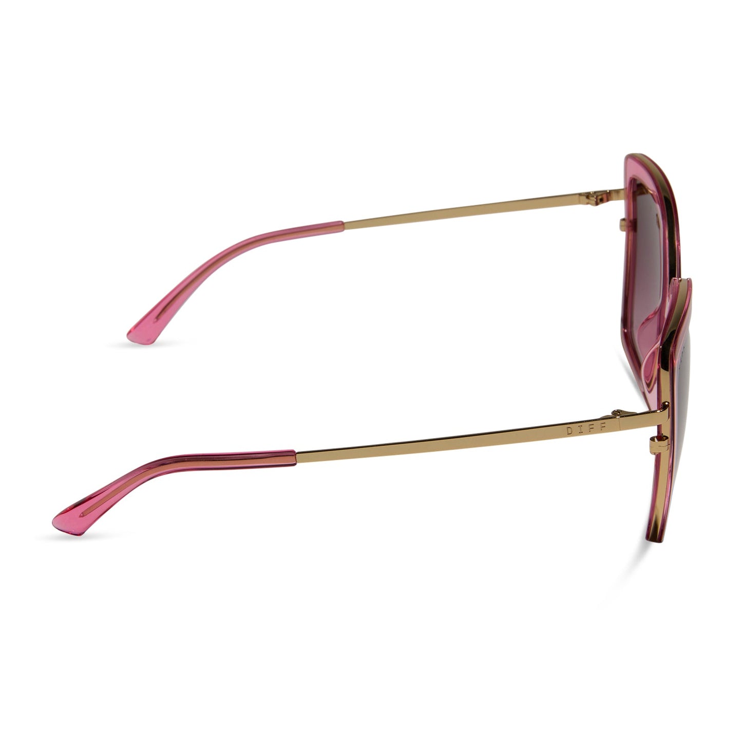 CLARISSE - CANDY PINK CRYSTAL + WINE GRADIENT SUNGLASSES