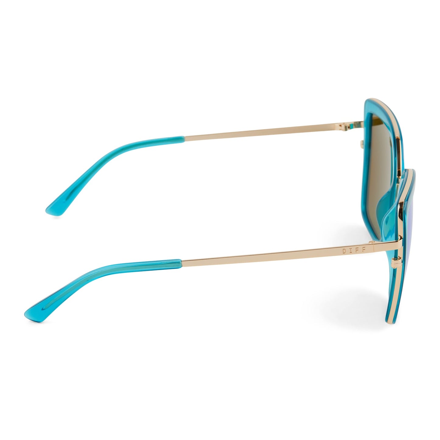 CLARISSE - TURQUOISE ICE CRYSTAL + TURQUOISE ICE MIRROR SUNGLASSES