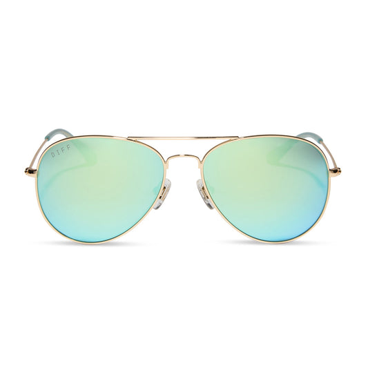 CRUZ - GOLD + AQUATIC AWE MIRROR SUNGLASSES