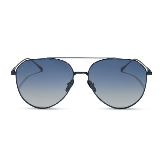 DASH - DEEP NAVY METAL + AEGEAN BLUE FLASH SUNGLASSES