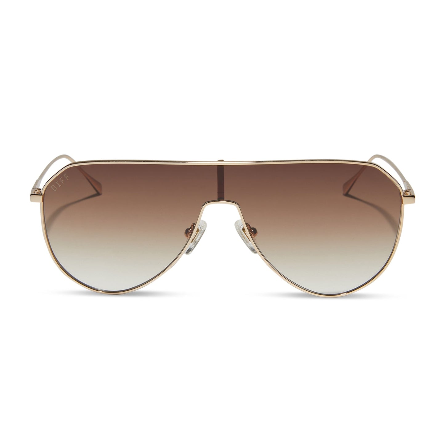 DASH SHIELD - GOLD + BROWN GRADIENT SUNGLASSES