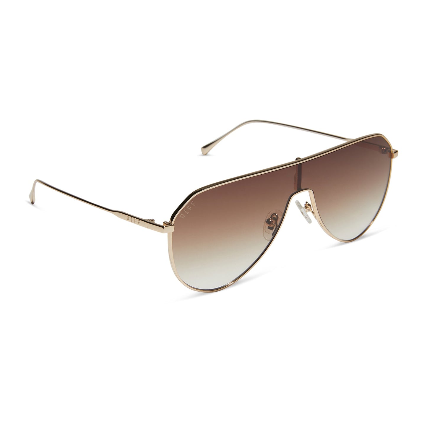 DASH SHIELD - GOLD + BROWN GRADIENT SUNGLASSES