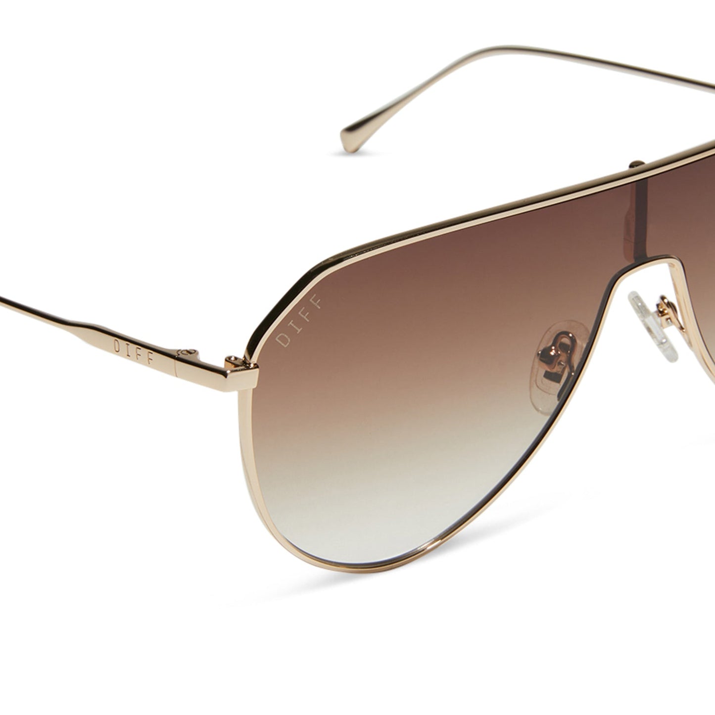 DASH SHIELD - GOLD + BROWN GRADIENT SUNGLASSES