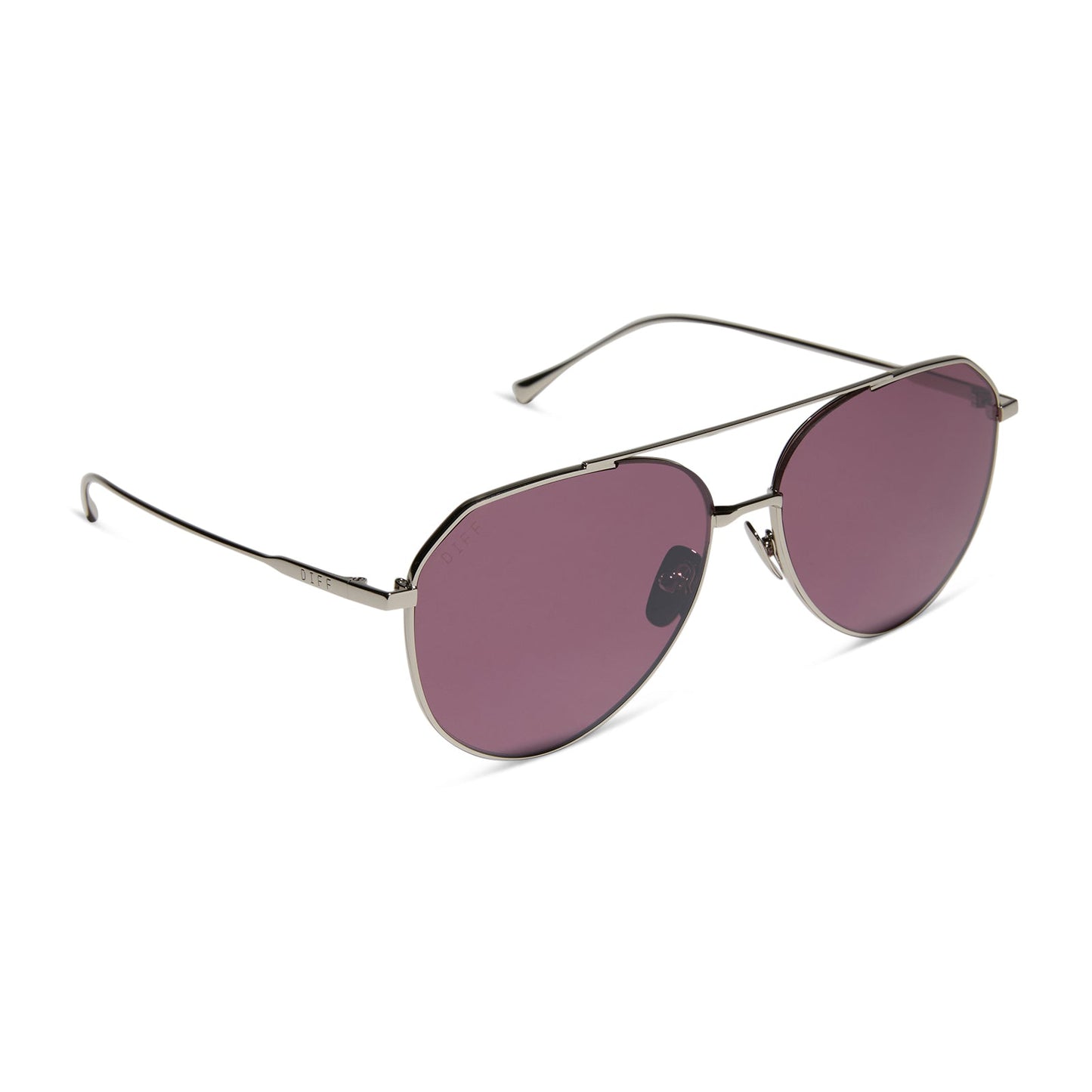 DASH - SILVER + AUBERGINE W SILVER FLASH + POLARIZED SUNGLASSES