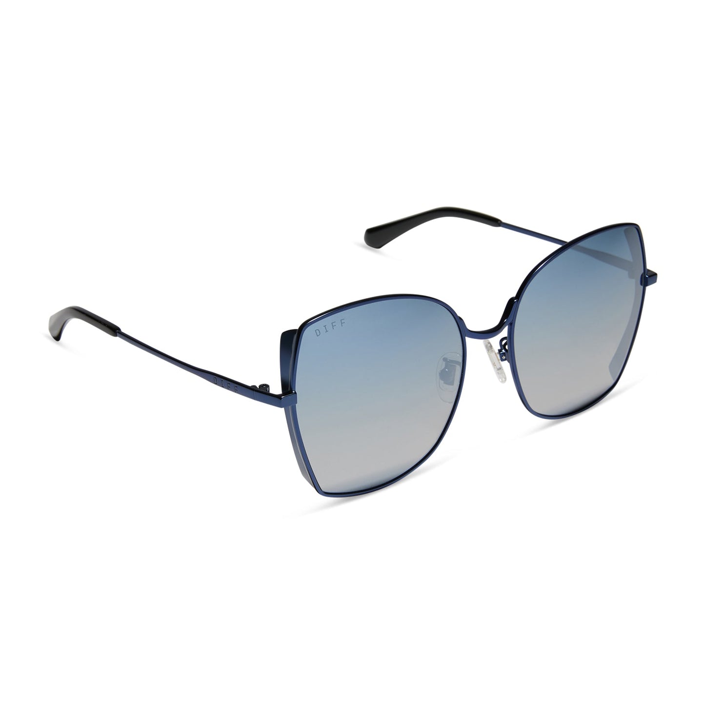 DONNA - DEEP NAVY METAL + AEGEAN BLUE FLASH SUNGLASSES