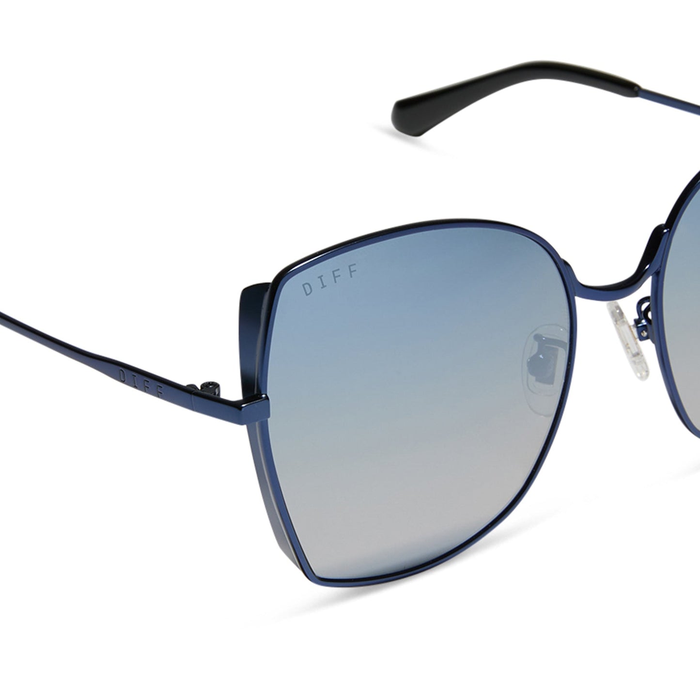 DONNA - DEEP NAVY METAL + AEGEAN BLUE FLASH SUNGLASSES