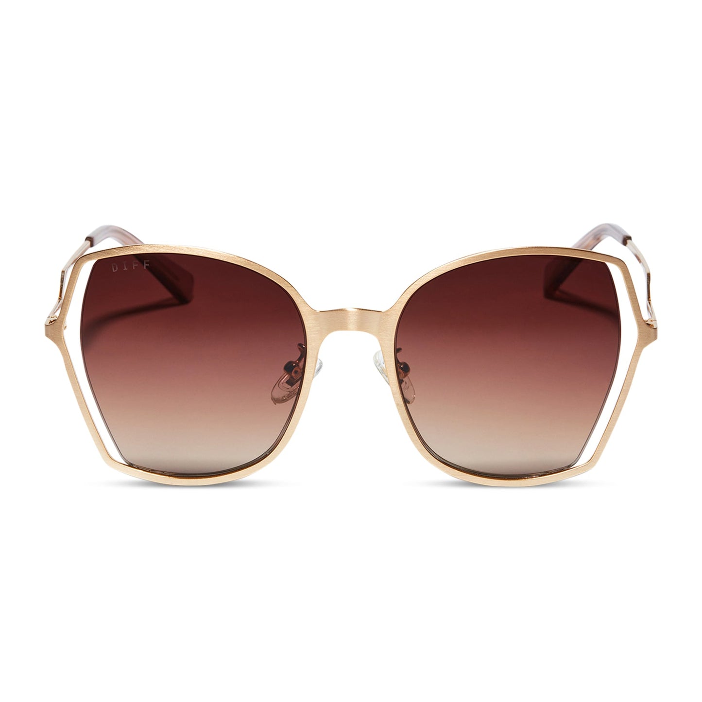 DONNA III - BRUSHED GOLD + TAUPE ROSE GRADIENT SUNGLASSES