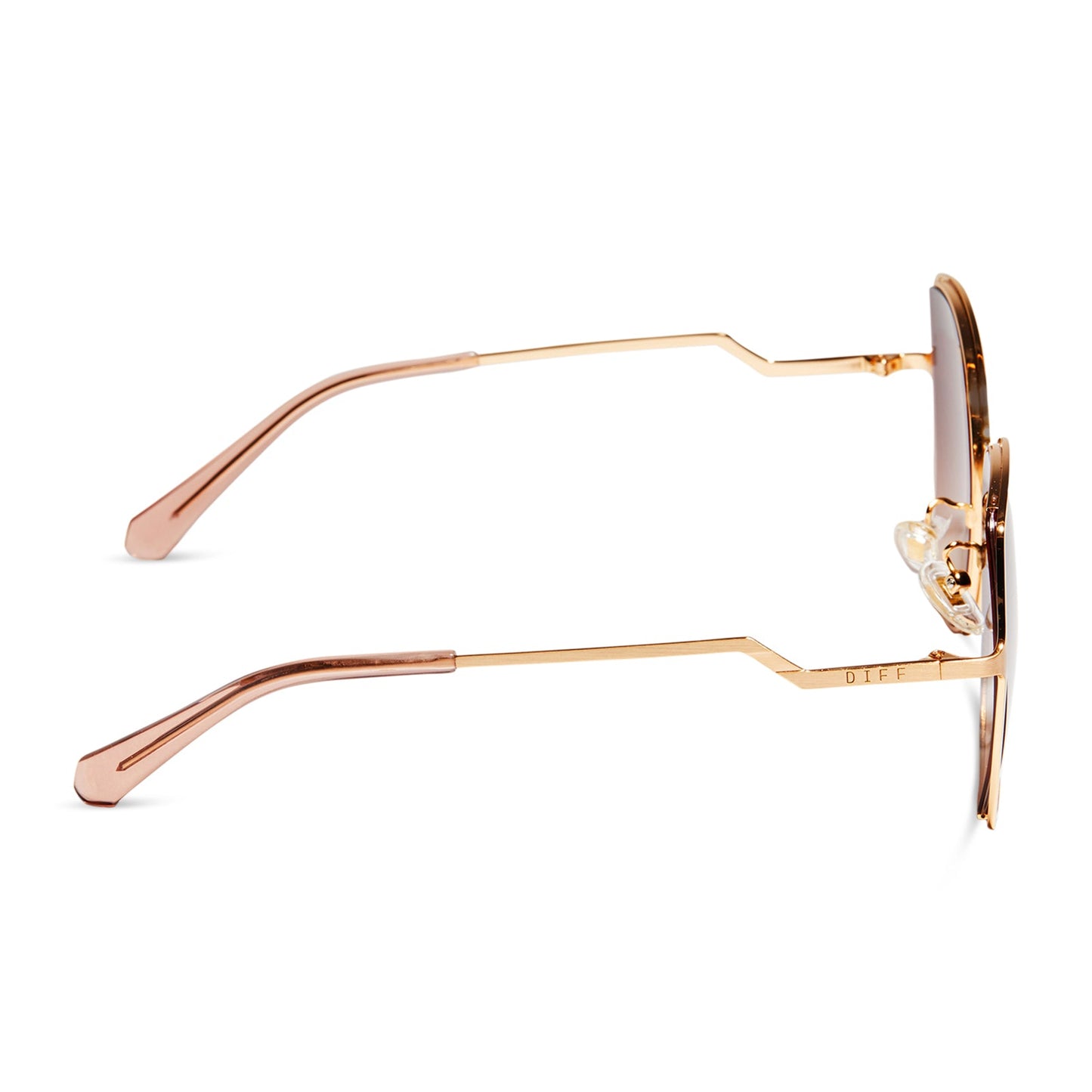 DONNA III - BRUSHED GOLD + TAUPE ROSE GRADIENT SUNGLASSES