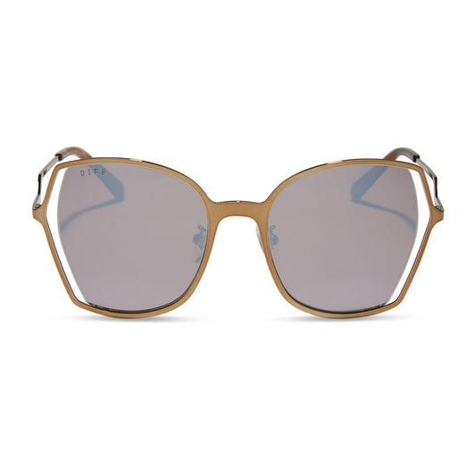 DONNA III - COPPER METAL + BROWN GOLD FLASH SUNGLASSES