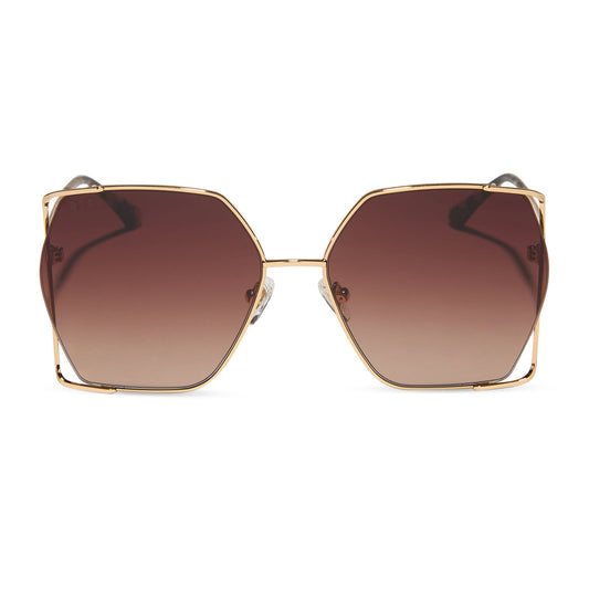 DONNA IV - GOLD + BROWN GRADIENT SUNGLASSES