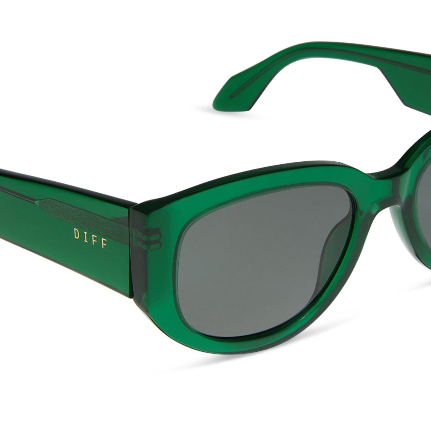 DREW - PALM GREEN CRYSTAL + GREY + POLARIZED SUNGLASSES