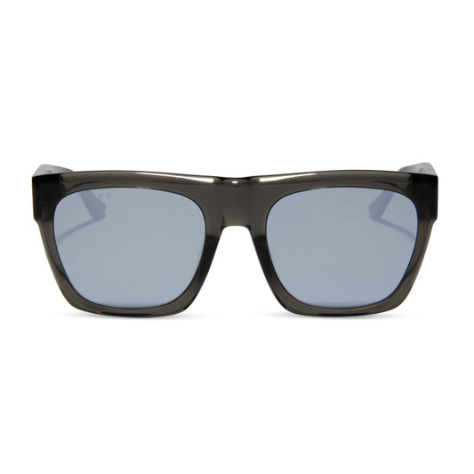 EASTON - BLACK SMOKE CRYSTAL + GREY MIRROR SUNGLASSES