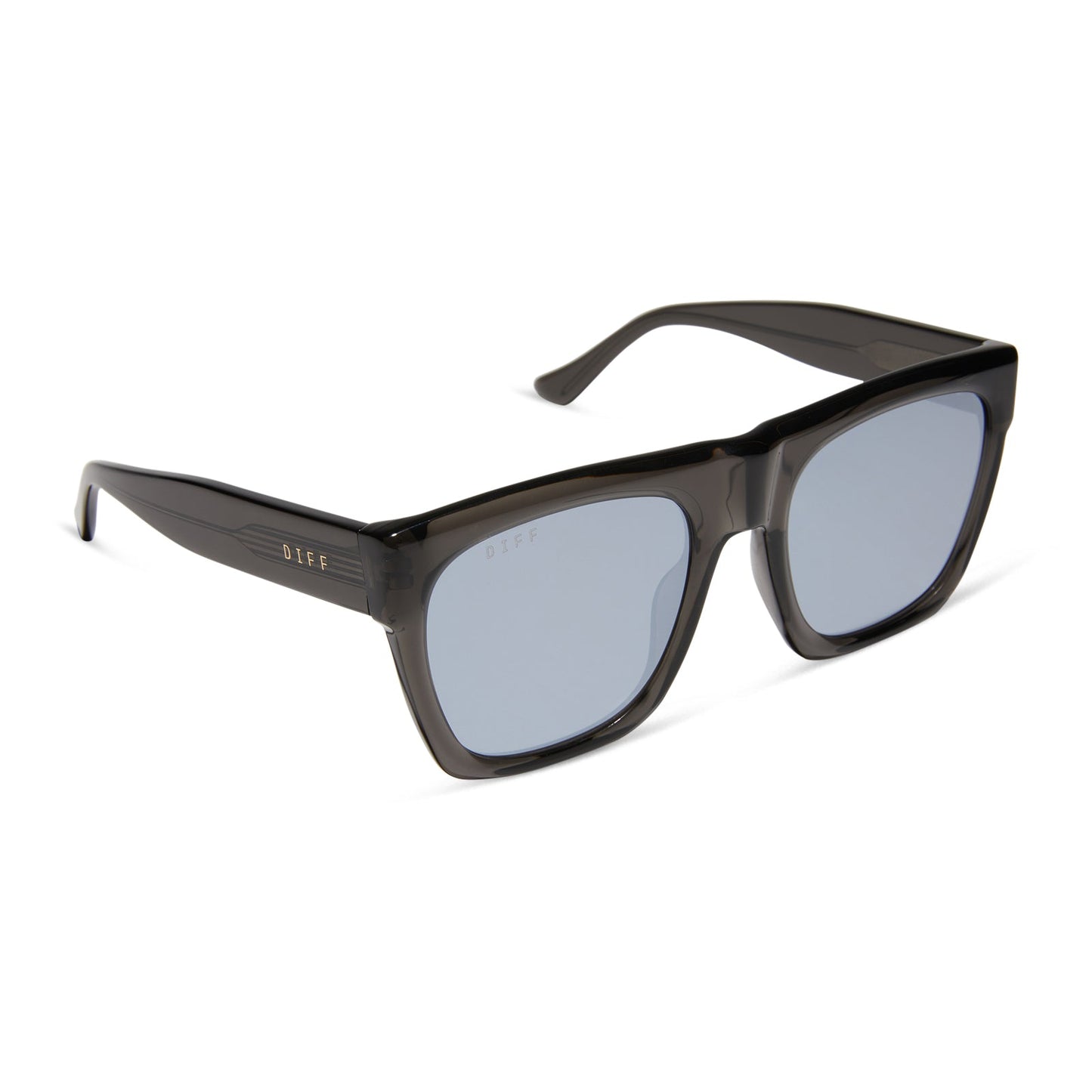 EASTON - BLACK SMOKE CRYSTAL + GREY MIRROR SUNGLASSES