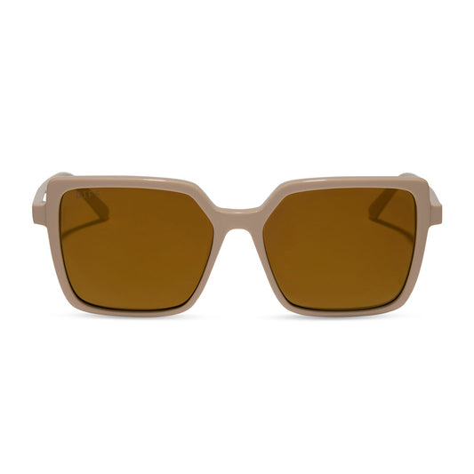 ESME - ALMOND + BROWN GOLD FLASH + POLARIZED SUNGLASSES