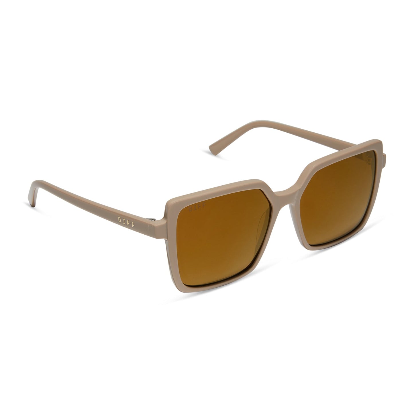 ESME - ALMOND + BROWN GOLD FLASH + POLARIZED SUNGLASSES