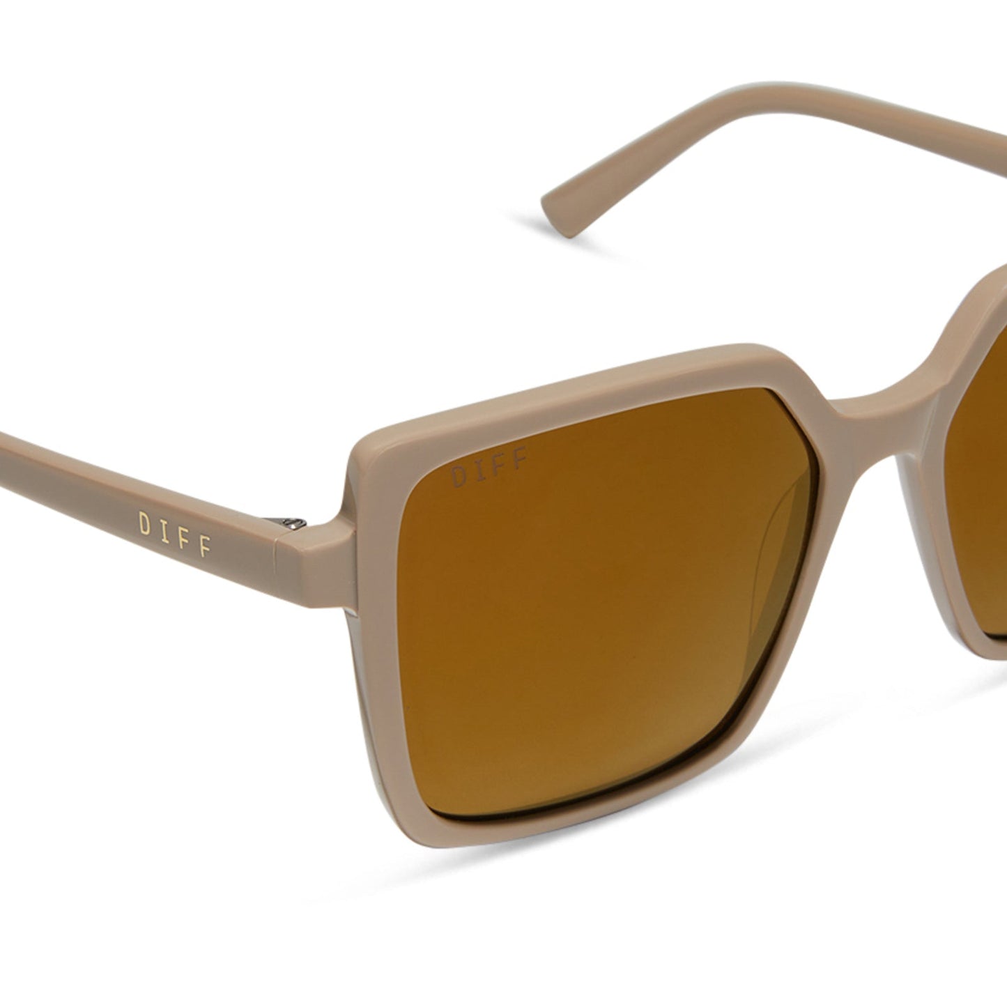 ESME - ALMOND + BROWN GOLD FLASH + POLARIZED SUNGLASSES