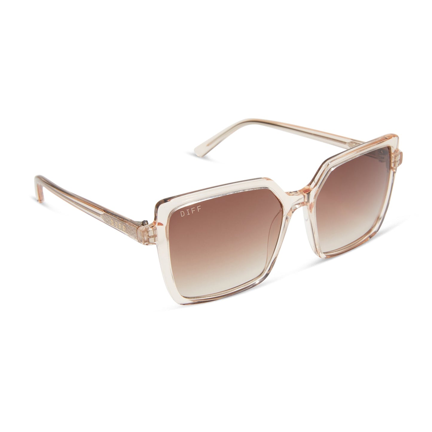 ESME - VINTAGE ROSE CRYSTAL + BROWN GRADIENT SUNGLASSES