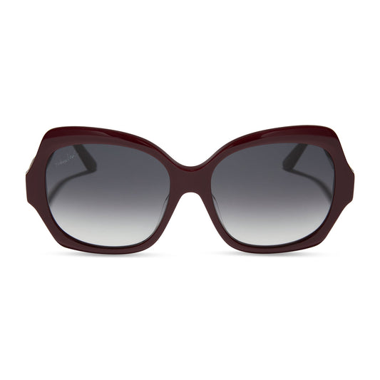 PATRICIA NASH - FARRAH II + MAROON + GREY GRADIENT SUNGLASSES