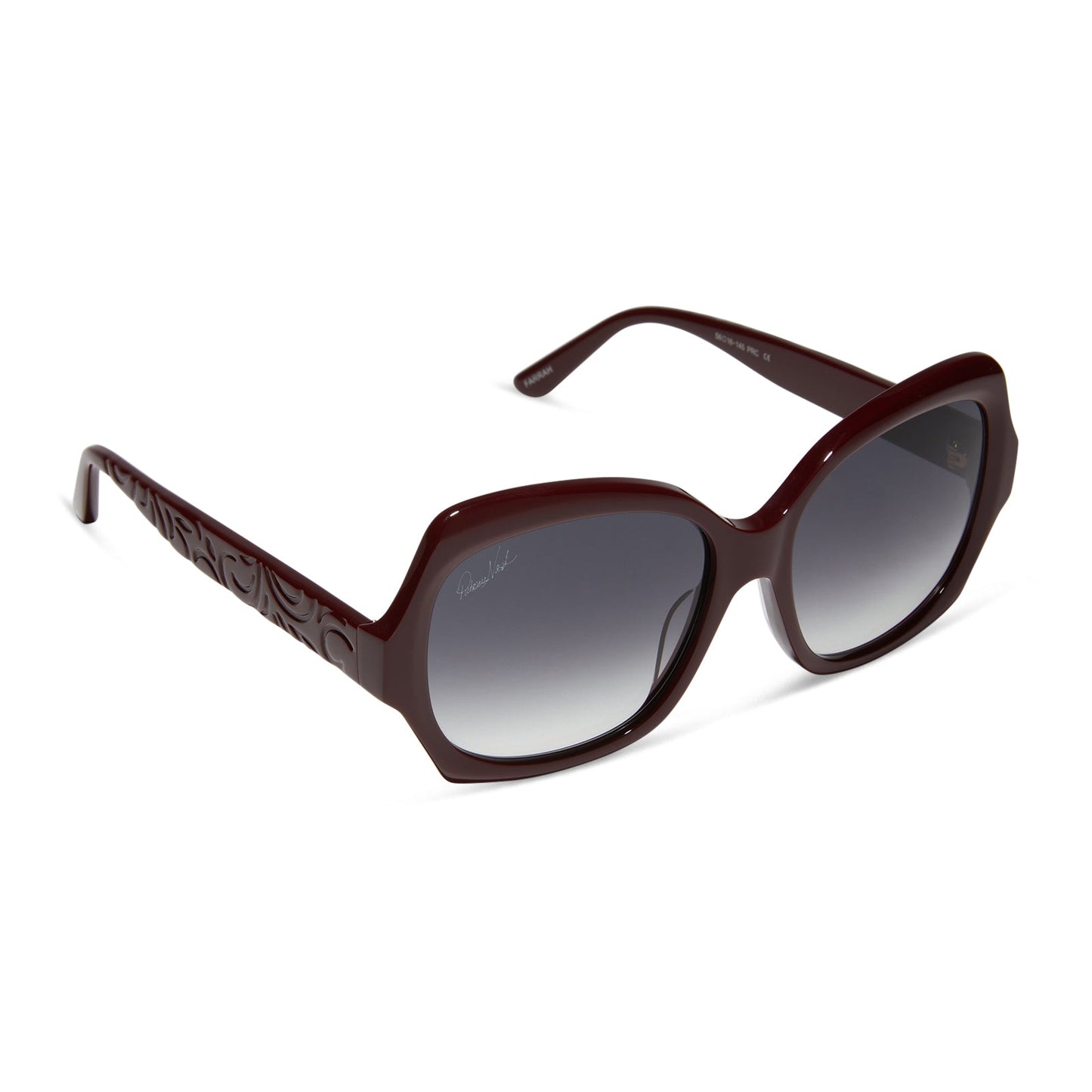 PATRICIA NASH - FARRAH II + MAROON + GREY GRADIENT SUNGLASSES