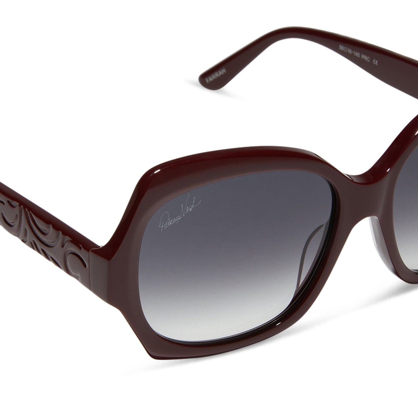 PATRICIA NASH - FARRAH II + MAROON + GREY GRADIENT SUNGLASSES