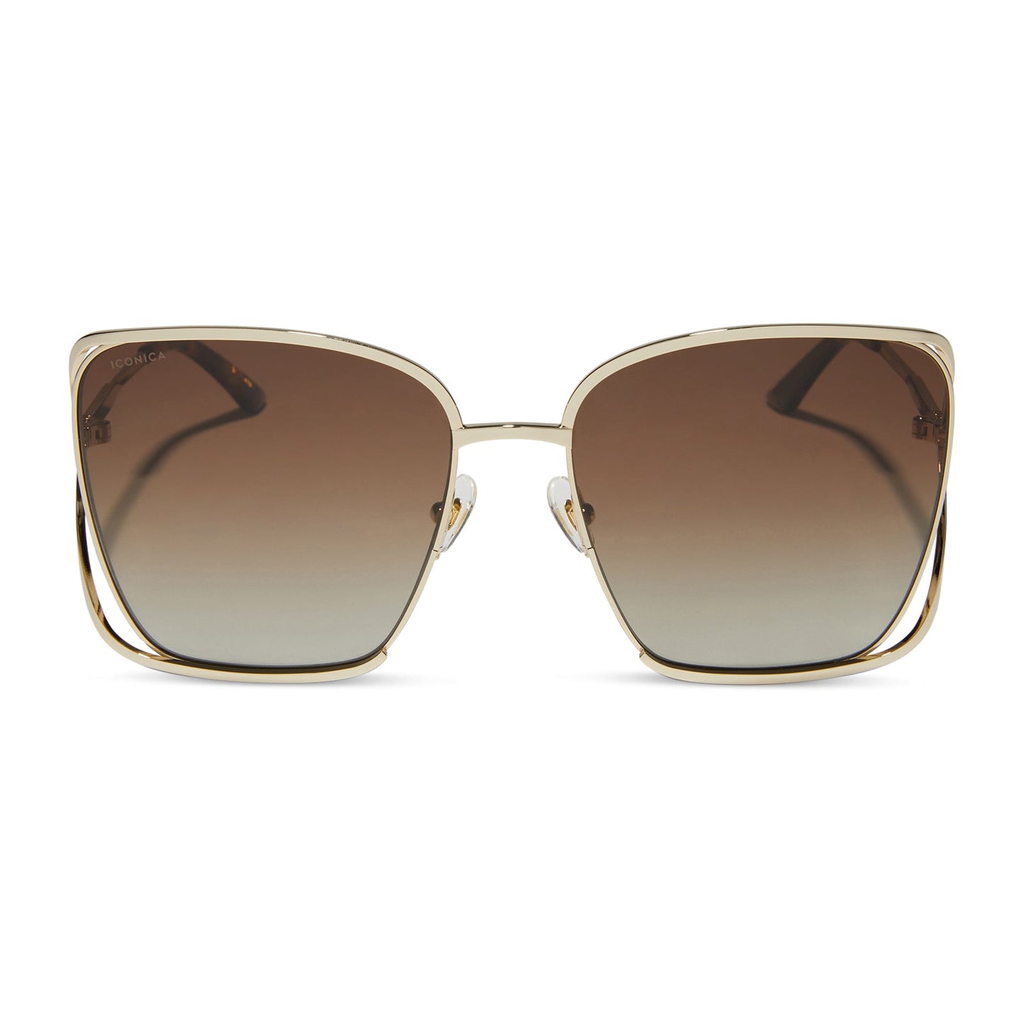 FRANCESCA - GOLD WITH DARK TORTOISE + BROWN GRADIENT POLARIZED SUNGLASSES