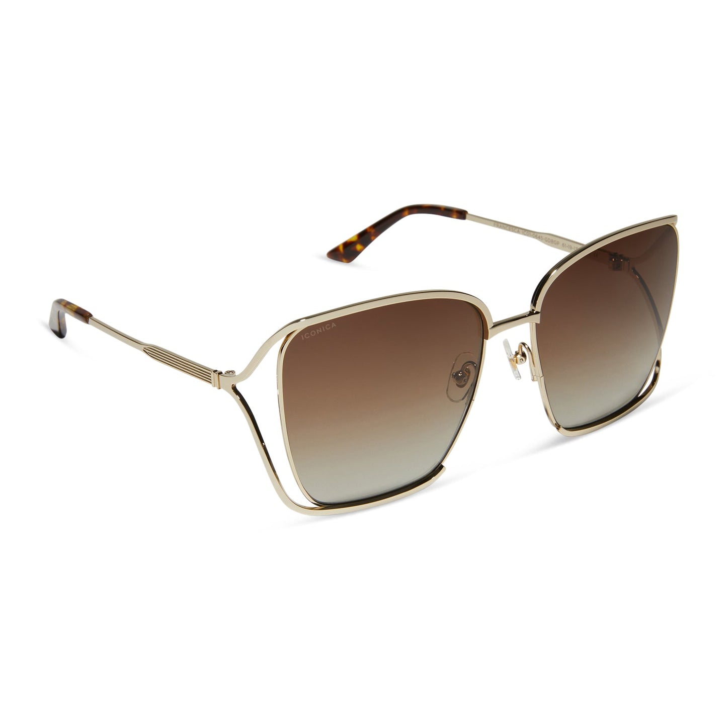 FRANCESCA - GOLD WITH DARK TORTOISE + BROWN GRADIENT POLARIZED SUNGLASSES