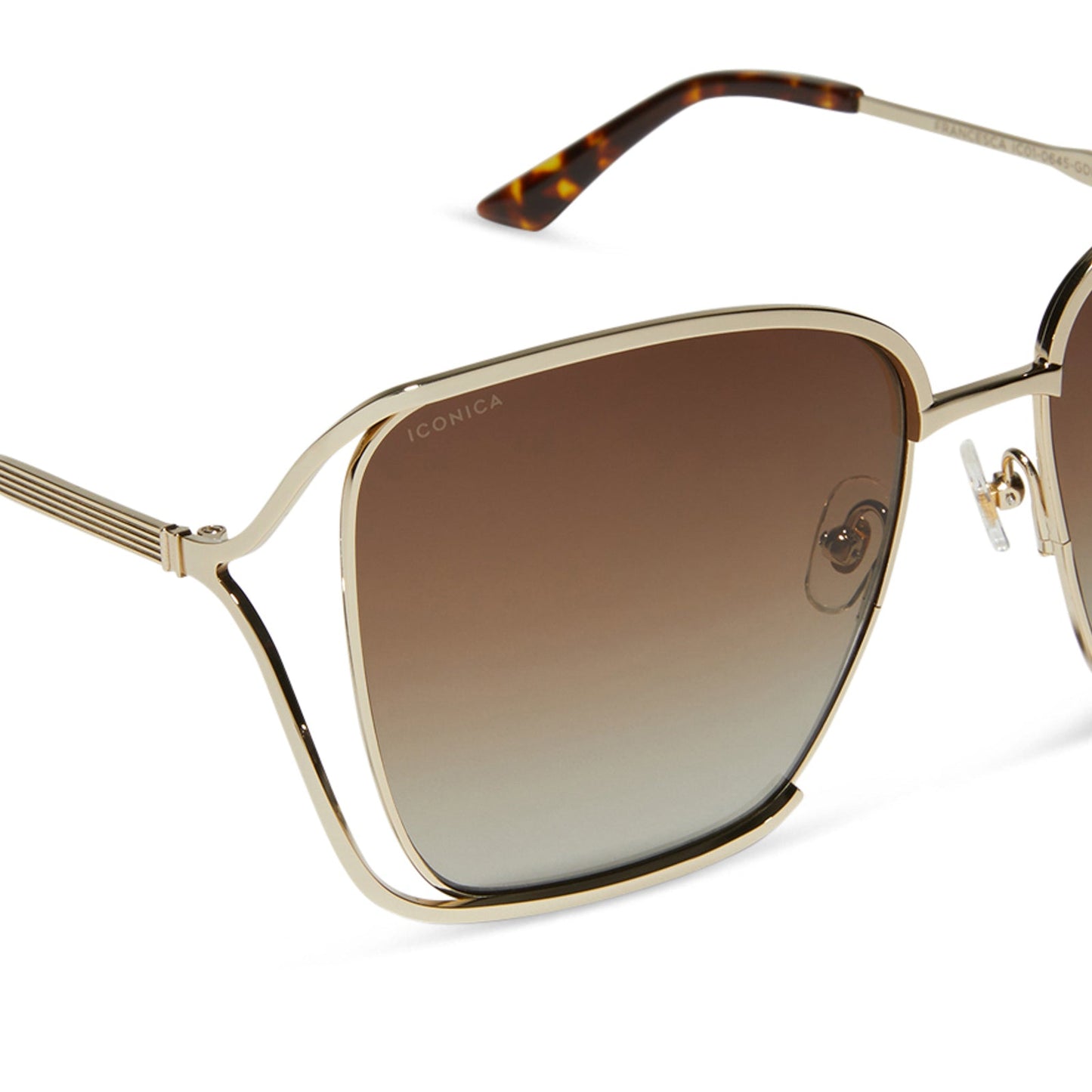 FRANCESCA - GOLD WITH DARK TORTOISE + BROWN GRADIENT POLARIZED SUNGLASSES