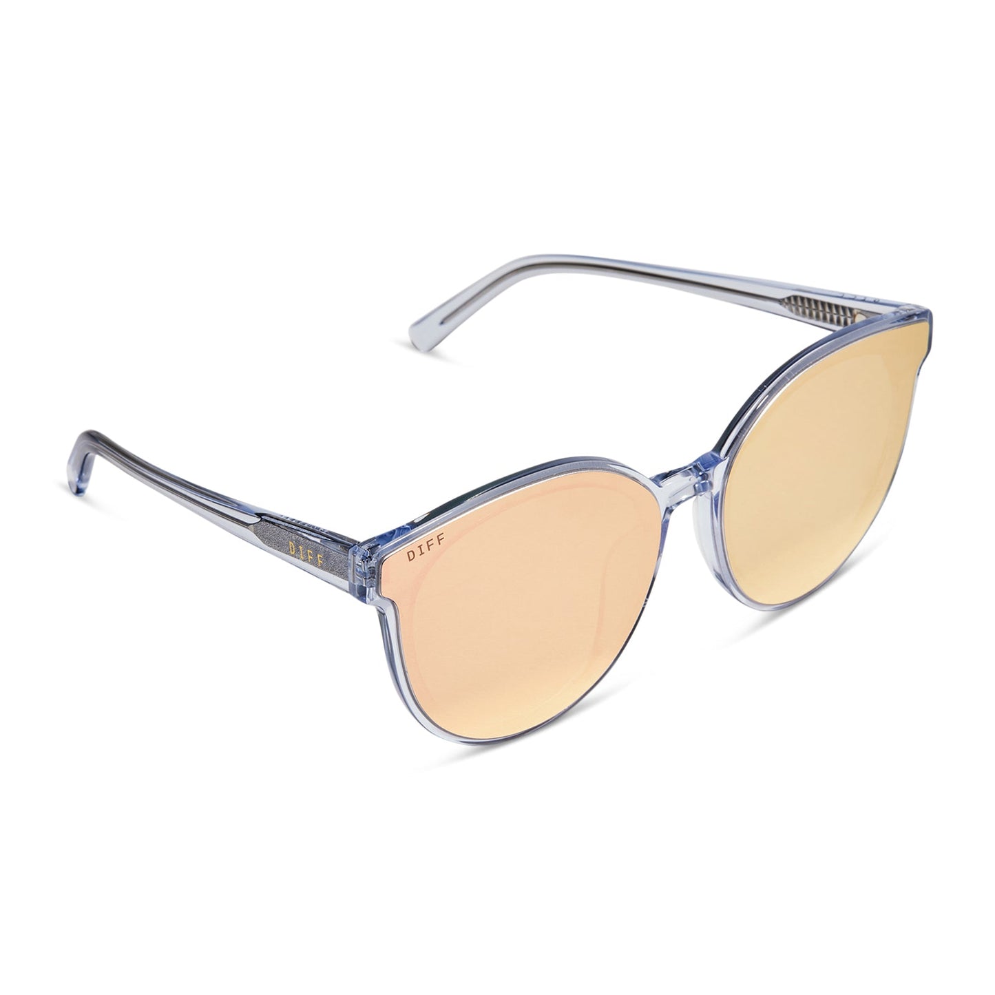 GEMMA - CLEAR CRYSTAL + PEACH MIRROR SUNGLASSES