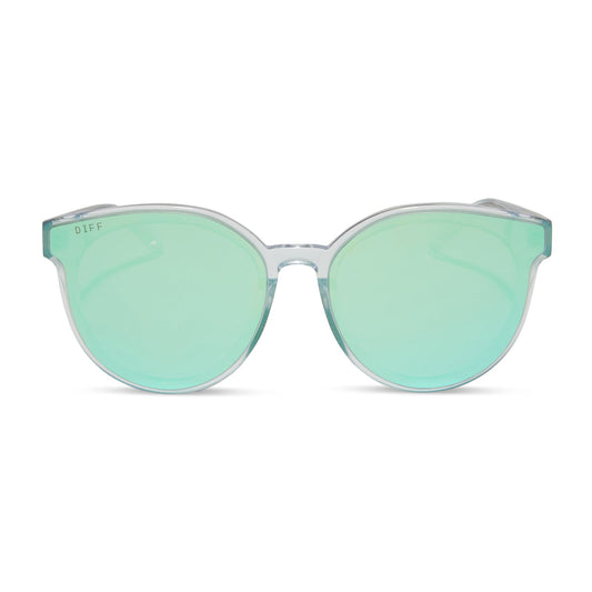 GEMMA - OPALESCENT TURQUOISE + TURQUOISE ICE MIRROR SUNGLASSES