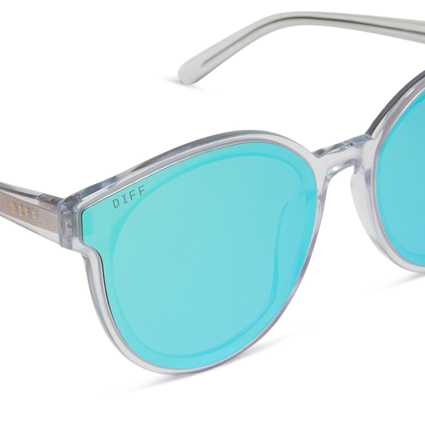 GEMMA - OPALESCENT TURQUOISE + TURQUOISE ICE MIRROR SUNGLASSES