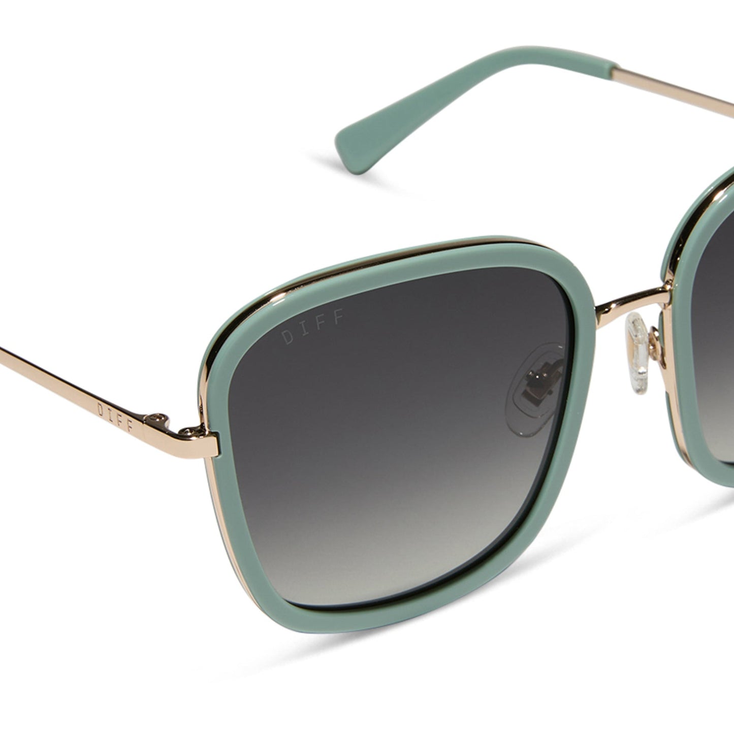 GENEVIVE - STEEL TEAL + GREY GRADIENT SUNGLASSES