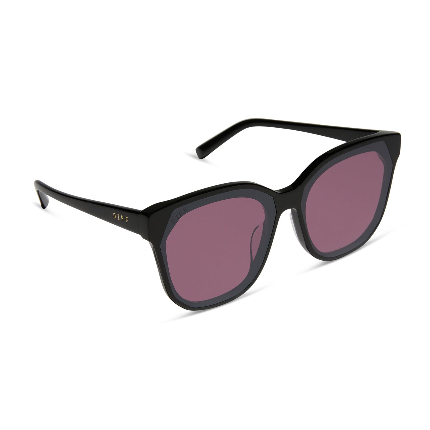 GIA - BLACK + AUBERGINE W SILVER FLASH SUNGLASSES