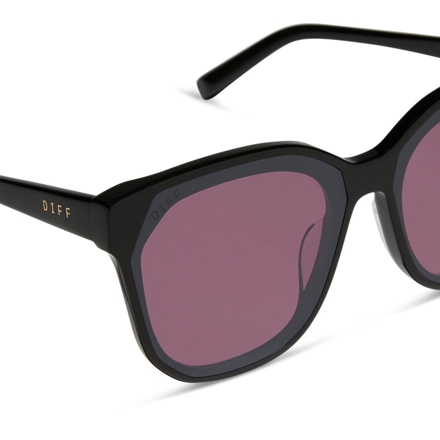 GIA - BLACK + AUBERGINE W SILVER FLASH SUNGLASSES