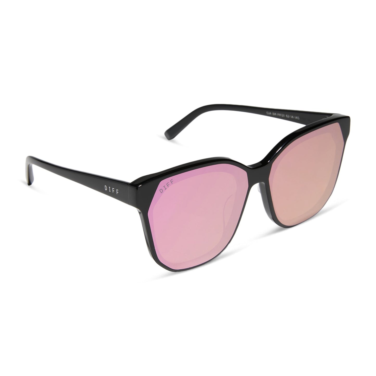 GIA - BLACK + PINK MIRROR SUNGLASSES