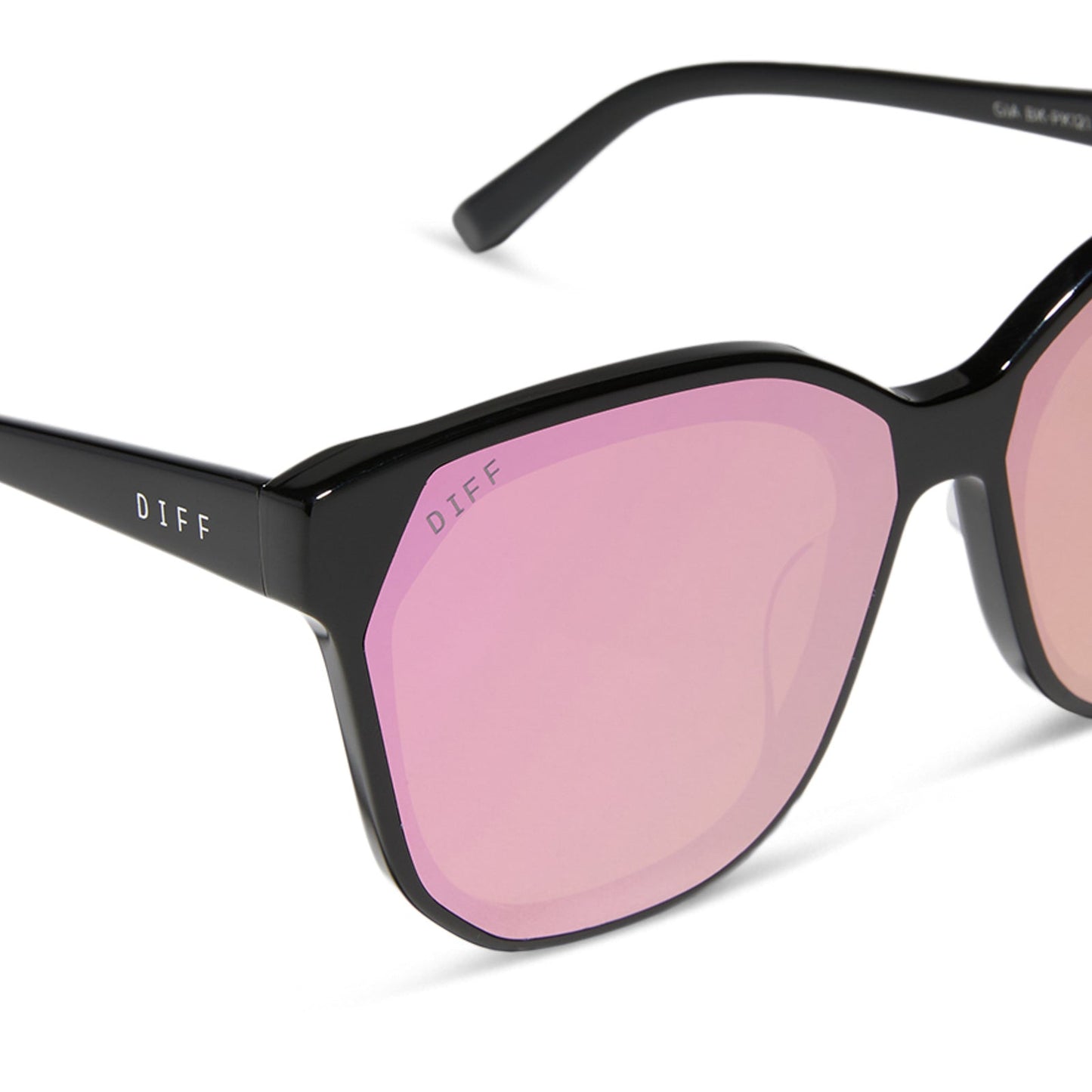 GIA - BLACK + PINK MIRROR SUNGLASSES